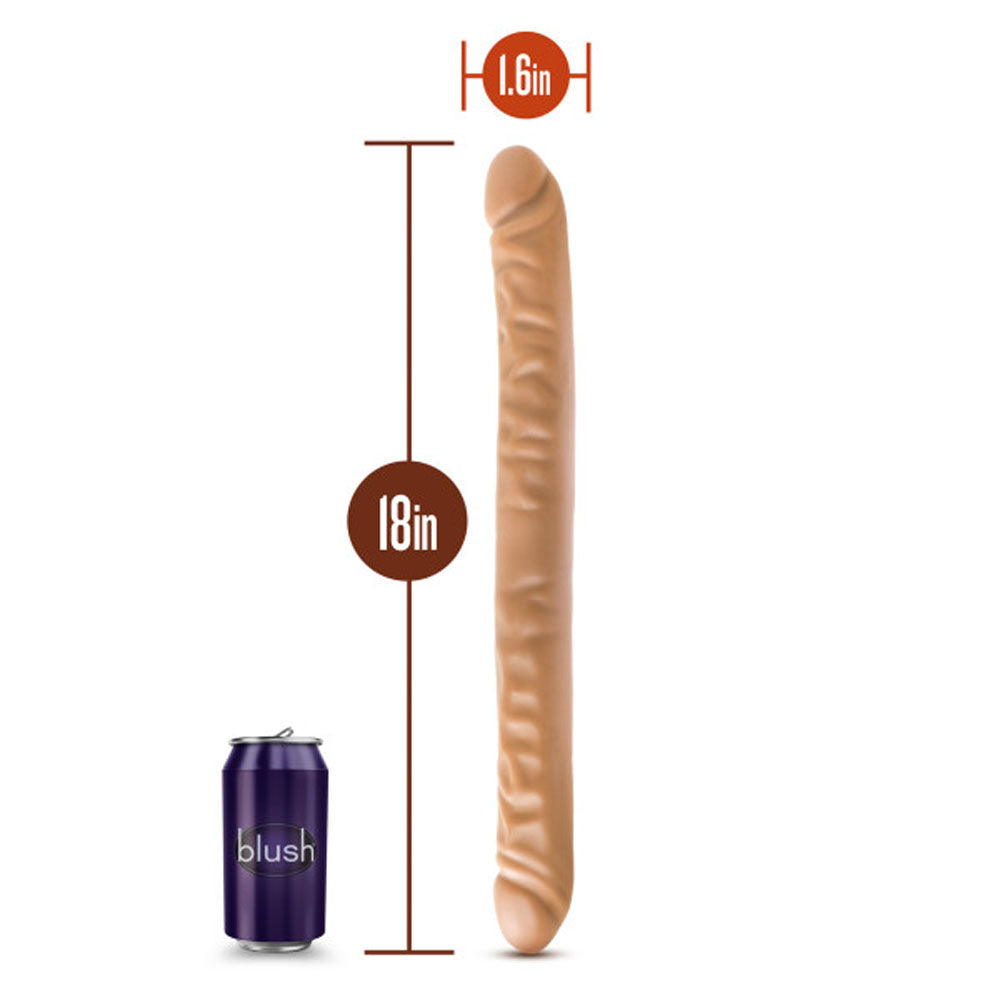 Dr. Skin - 18 Inch Double Dildo - Mocha | 819835024026 | Available at EroticWarehouse.com