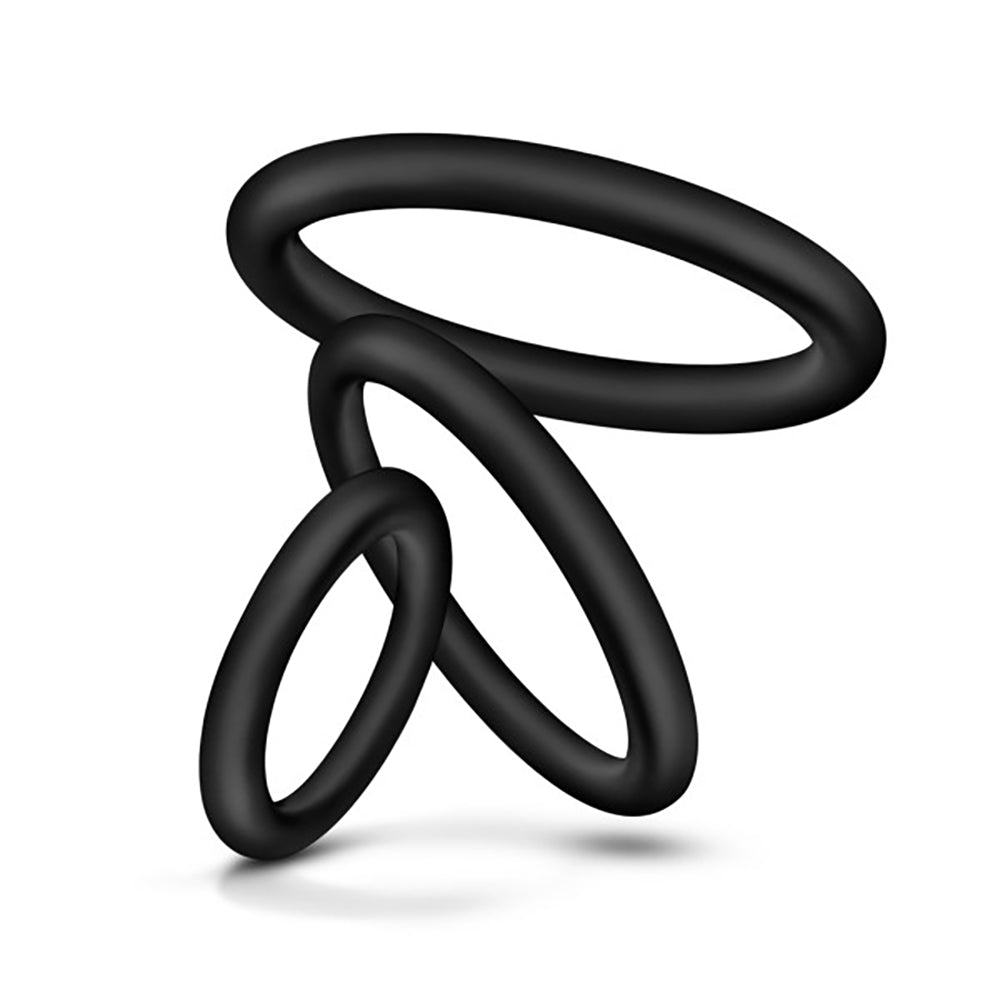 Performance - Vs4 Pure Premium Silicone Cockring Set - Black | 850002870220 | Available at EroticWarehouse.com