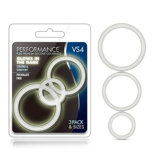 Performance - Vs4 Pure Premium Silicone Cockring Set - White | 853858007017 | Available at EroticWarehouse.com