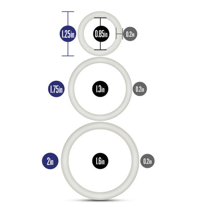 Performance - Vs4 Pure Premium Silicone Cockring Set - White | 853858007017 | Available at EroticWarehouse.com