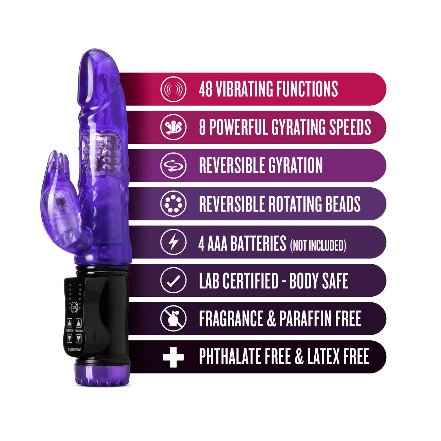 Sexy Things - Flutter Rabbit - Purple | 819835026693 | Available at EroticWarehouse.com
