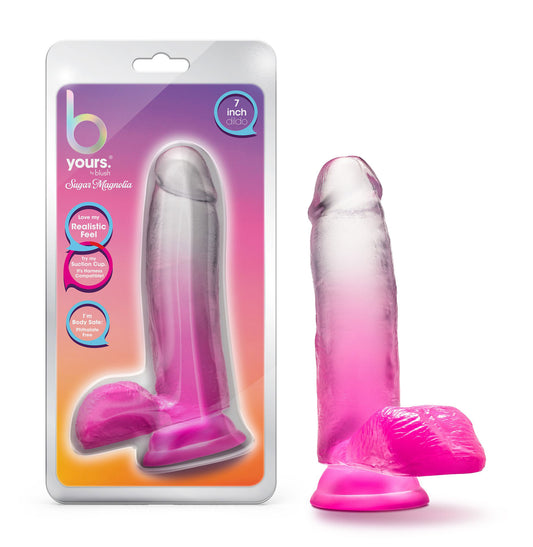 B Yours - Sugar Magnolia - 7 Inch Dildo - Fuchsia | 819835028628 | Available at EroticWarehouse.com