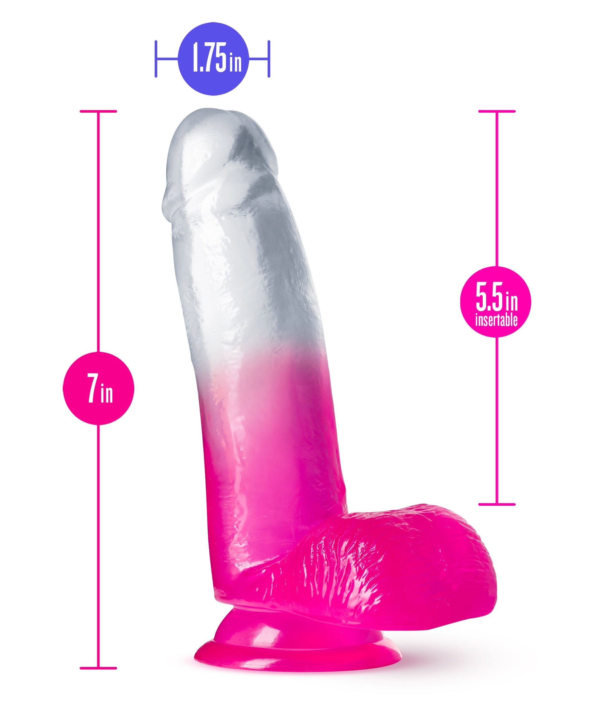 B Yours - Sugar Magnolia - 7 Inch Dildo - Fuchsia | 819835028628 | Available at EroticWarehouse.com