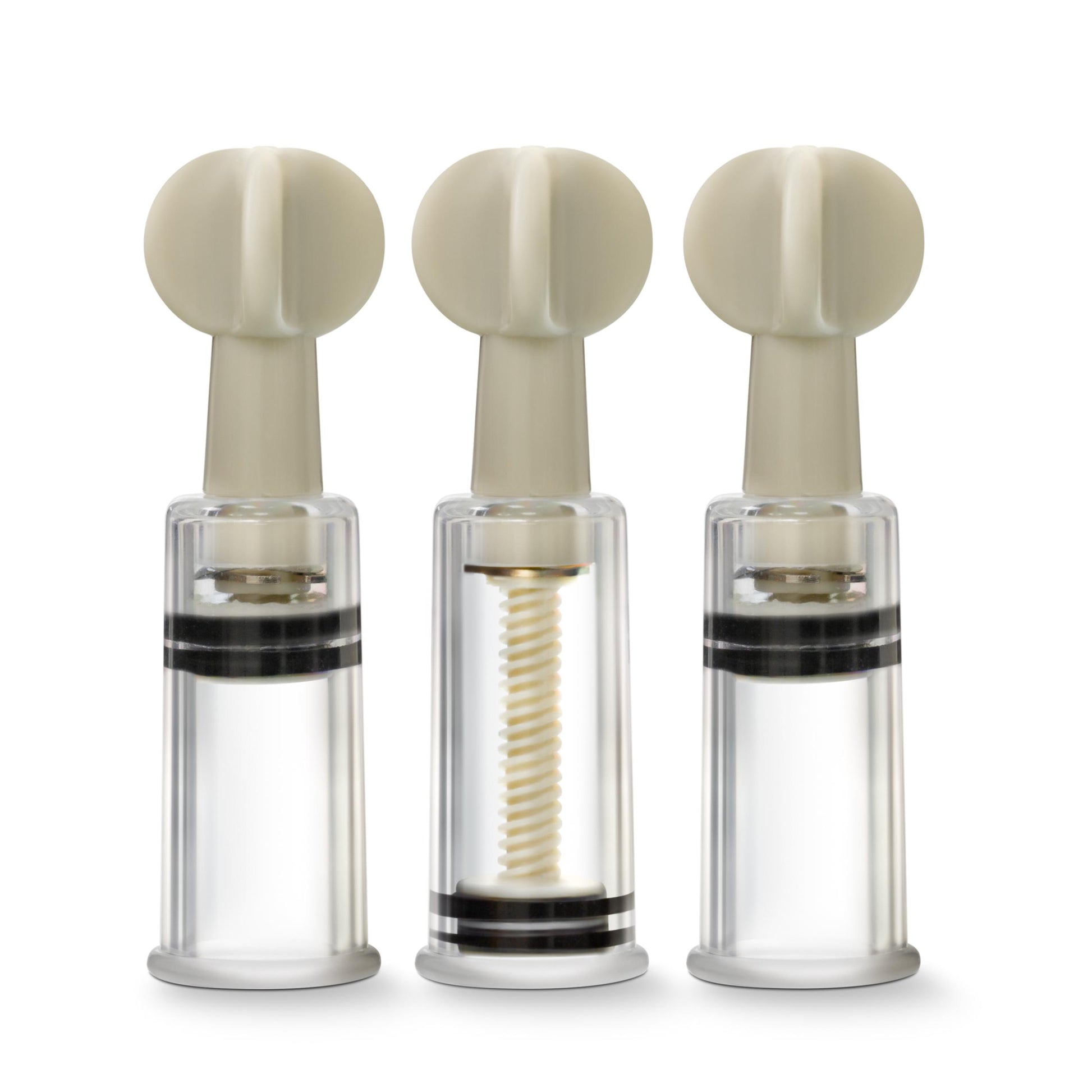 Temptasia - Clit and Nipple Twist Suckers - Set of 3 - Clear | 819835024170 | Available at EroticWarehouse.com
