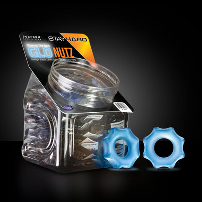 Stay Hard - Glo Nutz - 40 Piece Fishbowl - Blue | 853858007413 | Available at EroticWarehouse.com