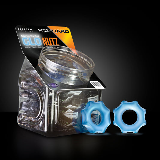 Stay Hard - Glo Nutz - 40 Piece Fishbowl - Blue | 853858007413 | Available at EroticWarehouse.com