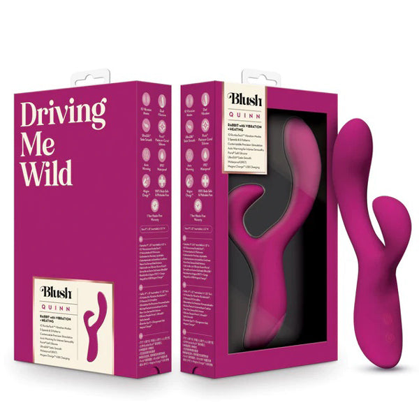 Blush Quinn Rabbit Vibrator Burgundy | 810138370995 | Available at EroticWarehouse.com