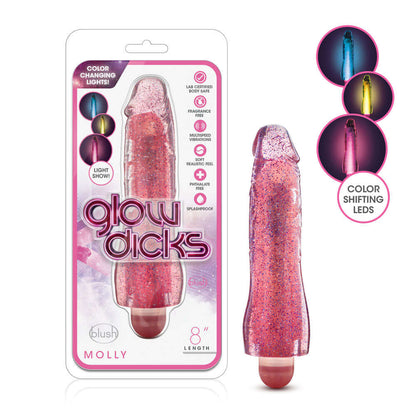 Glow Dicks - Molly Glitter Vibrator - Pink | 819835023241 | Available at EroticWarehouse.com
