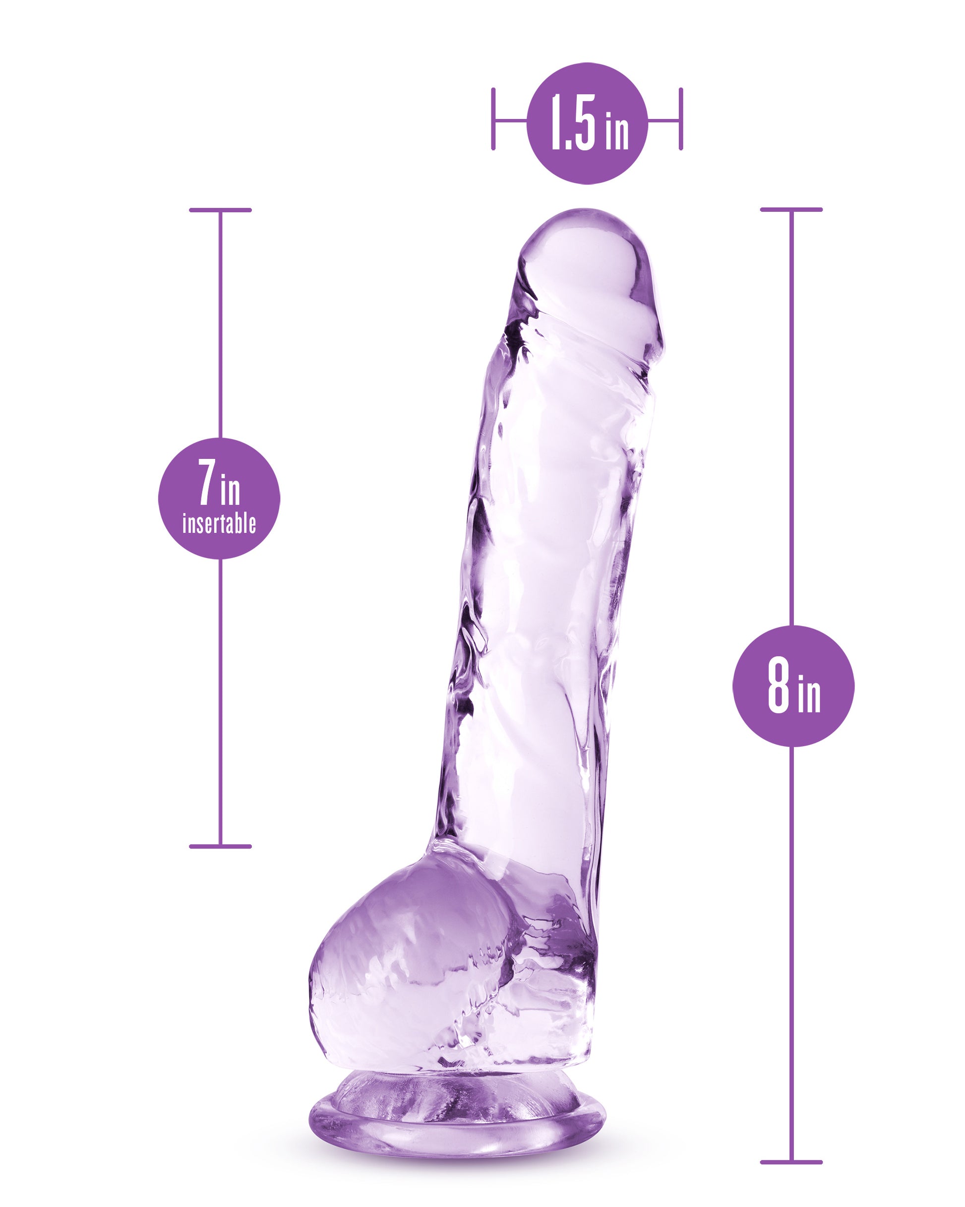 Naturally Yours - 8 Inch Crystalline Dildo - Amethyst | 819835026839 | Available at EroticWarehouse.com