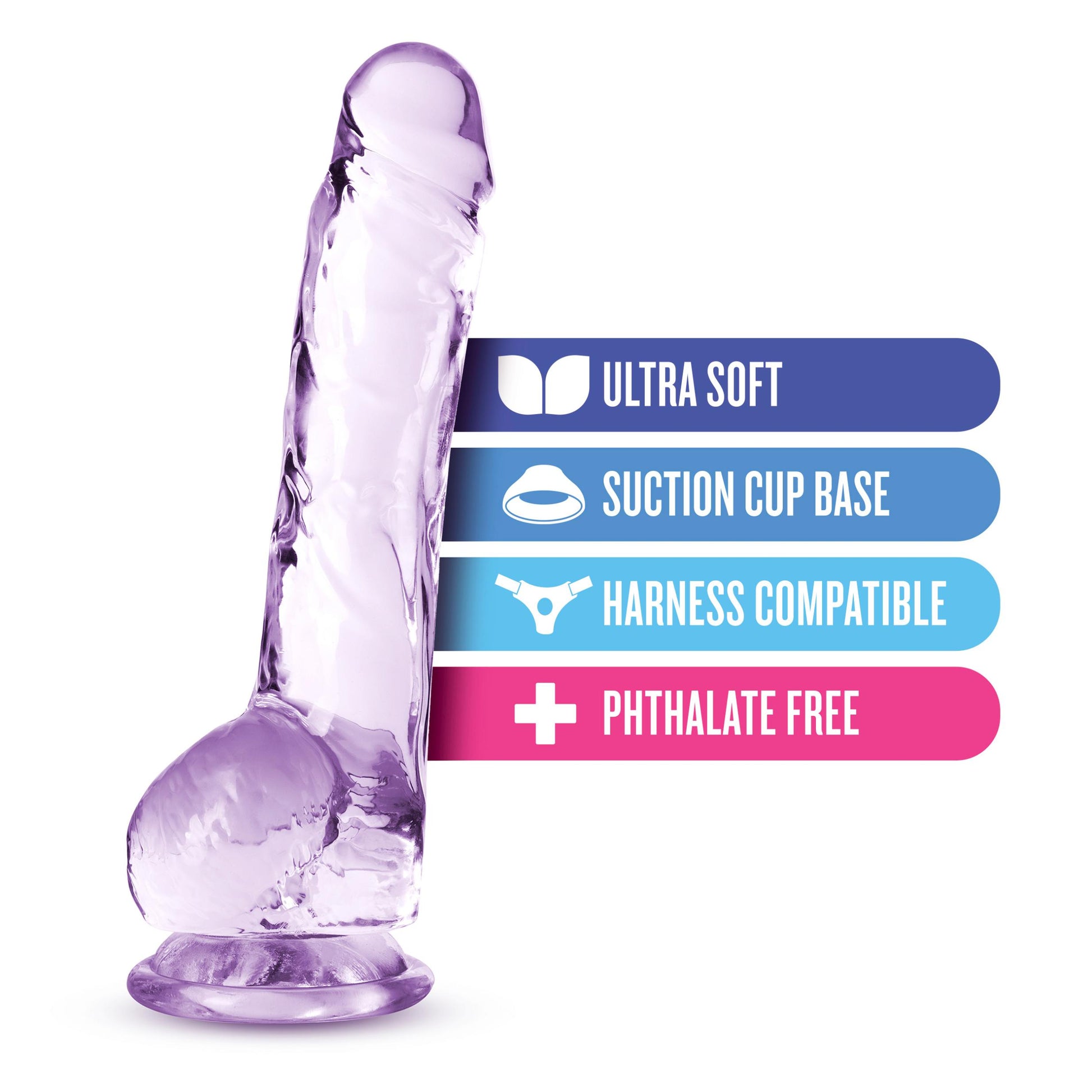 Naturally Yours - 8 Inch Crystalline Dildo - Amethyst | 819835026839 | Available at EroticWarehouse.com