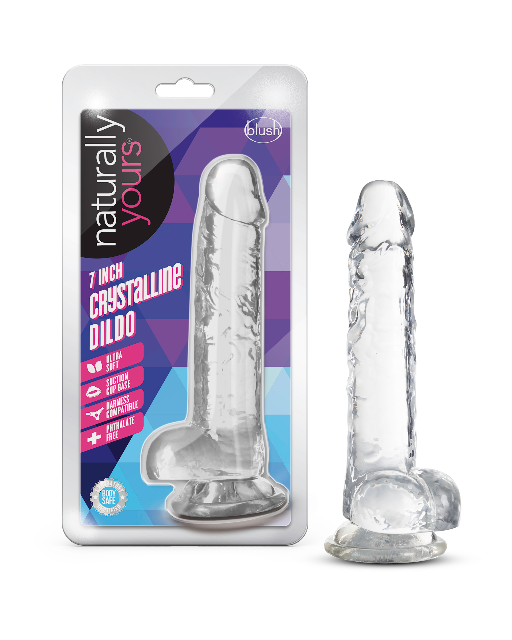 Naturally Yours - 7 Inch Crystalline Dildo - Diamond | 819835026877 | Available at EroticWarehouse.com