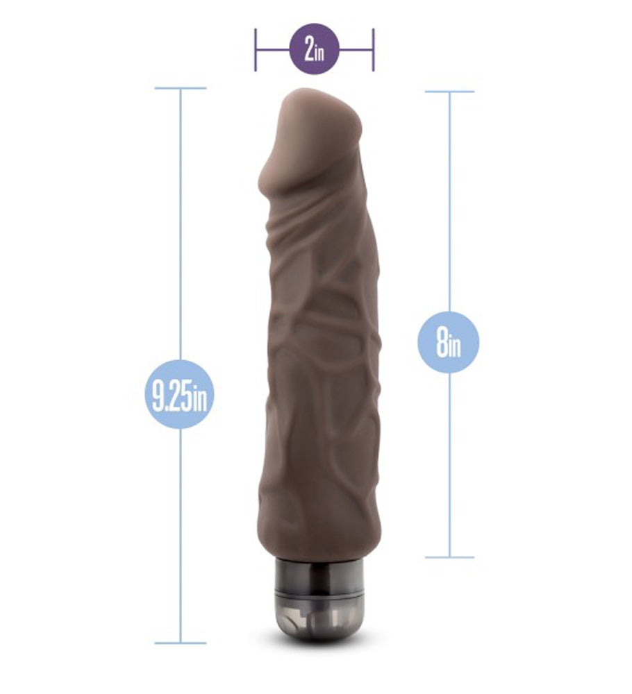X5 Plus - Hard on Vibrating 9 Inch Dildo - Brown | 735380522063 | Available at EroticWarehouse.com