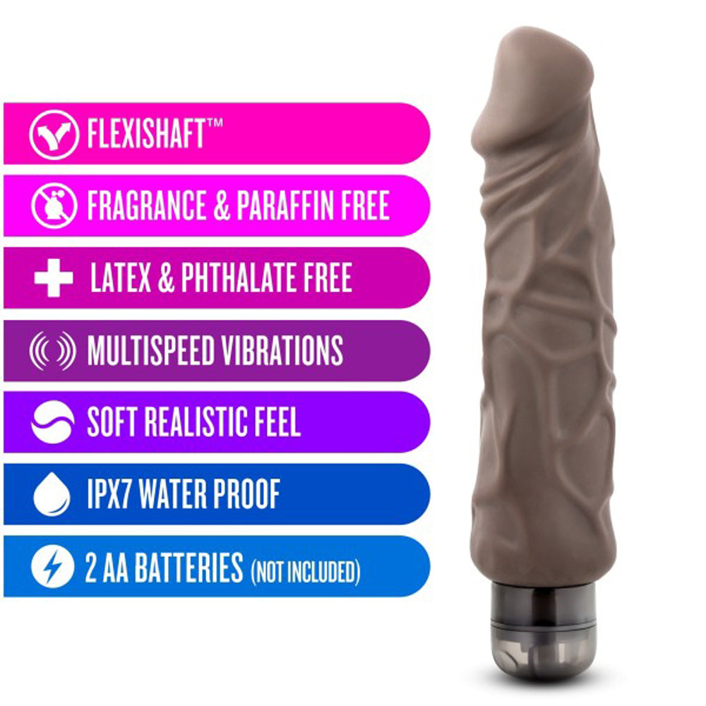X5 Plus - Hard on Vibrating 9 Inch Dildo - Brown | 735380522063 | Available at EroticWarehouse.com