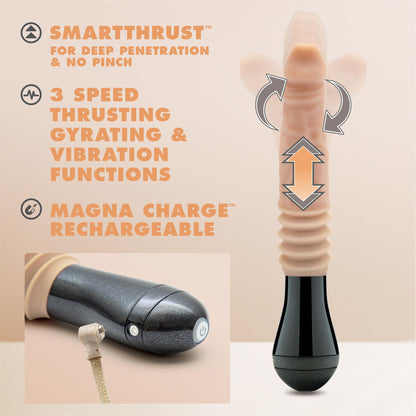 Dr. Skin Silicone - Dr. Knight - Thrusting Gyrating Vibrating Dildo - Beige | 819835026921 | Available at EroticWarehouse.com