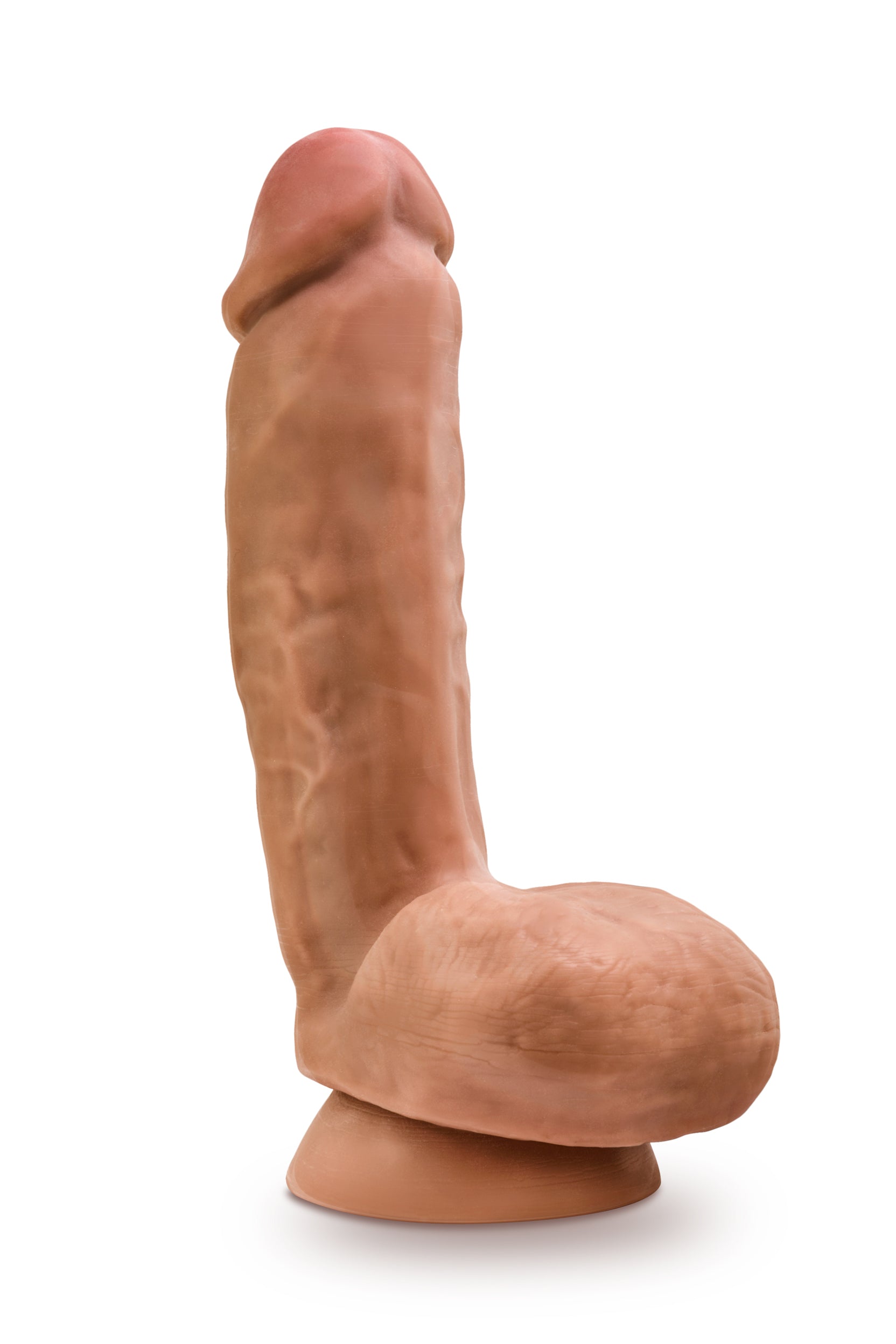Dr. Skin Glide - 8.5 Inch Self Lubricating Dildo Lubricating Dildo With Balls - Mocha | 819835027959 | Available at EroticWarehouse.com