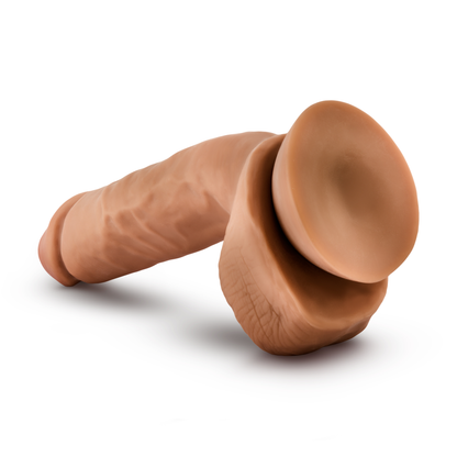 Dr. Skin Glide - 8.5 Inch Self Lubricating Dildo Lubricating Dildo With Balls - Mocha | 819835027959 | Available at EroticWarehouse.com