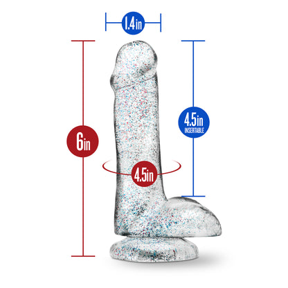 Naturally Yours - 6 Inch Glitter Cock - Sparkling Clear | 819835021360 | Available at EroticWarehouse.com