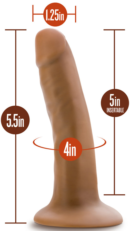 Dr. Skin Silicone - Dr. Lucas - 5 Inch Dong With Suction Cup - Mocha | 819835026679 | Available at EroticWarehouse.com