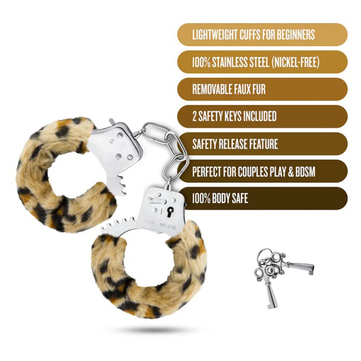 Temptasia Beginner Cuffs Leopard | 810138370421 | Available at EroticWarehouse.com