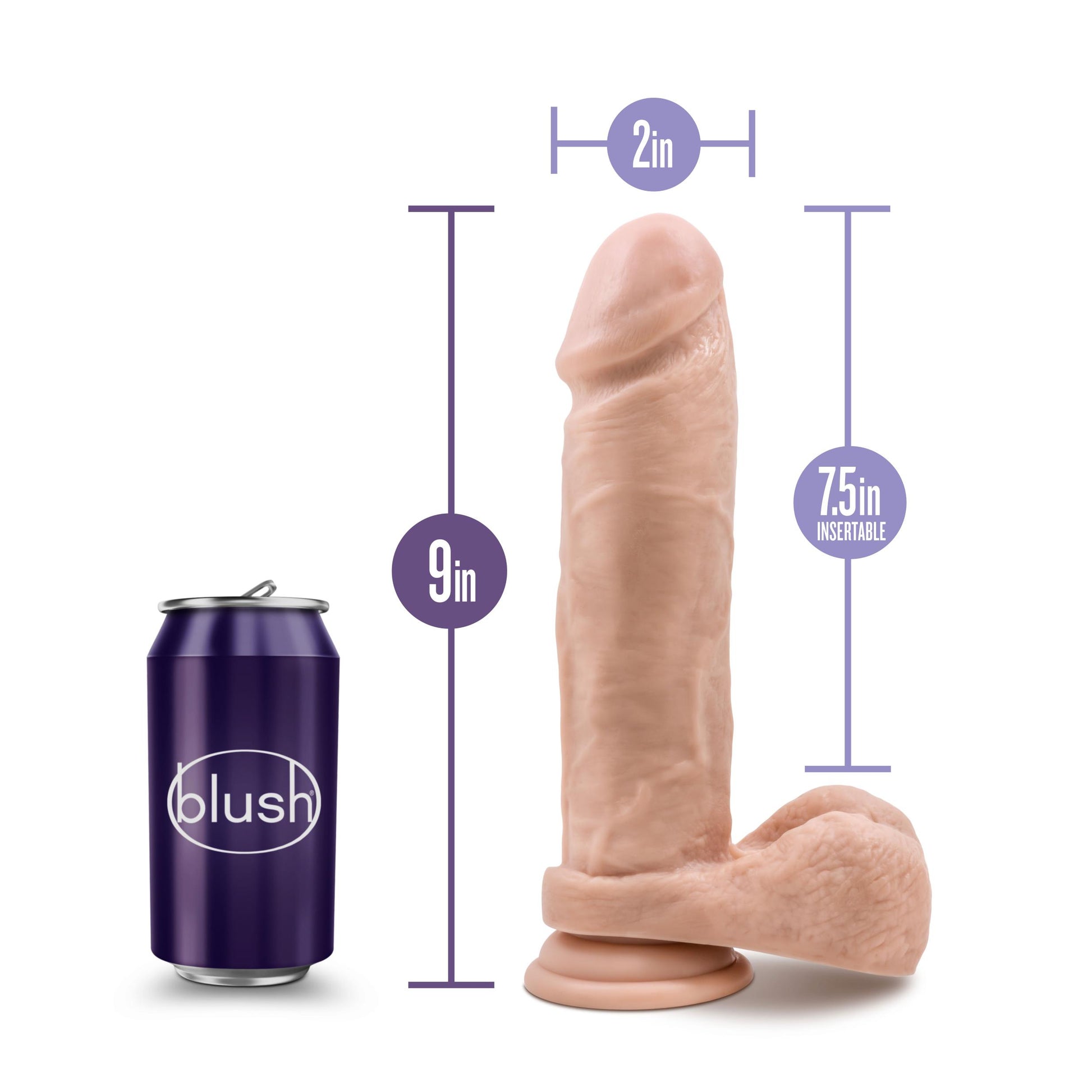 Au Natural - 9 Inch Dildo With Suction Cup - Vanilla | 819835023593 | Available at EroticWarehouse.com