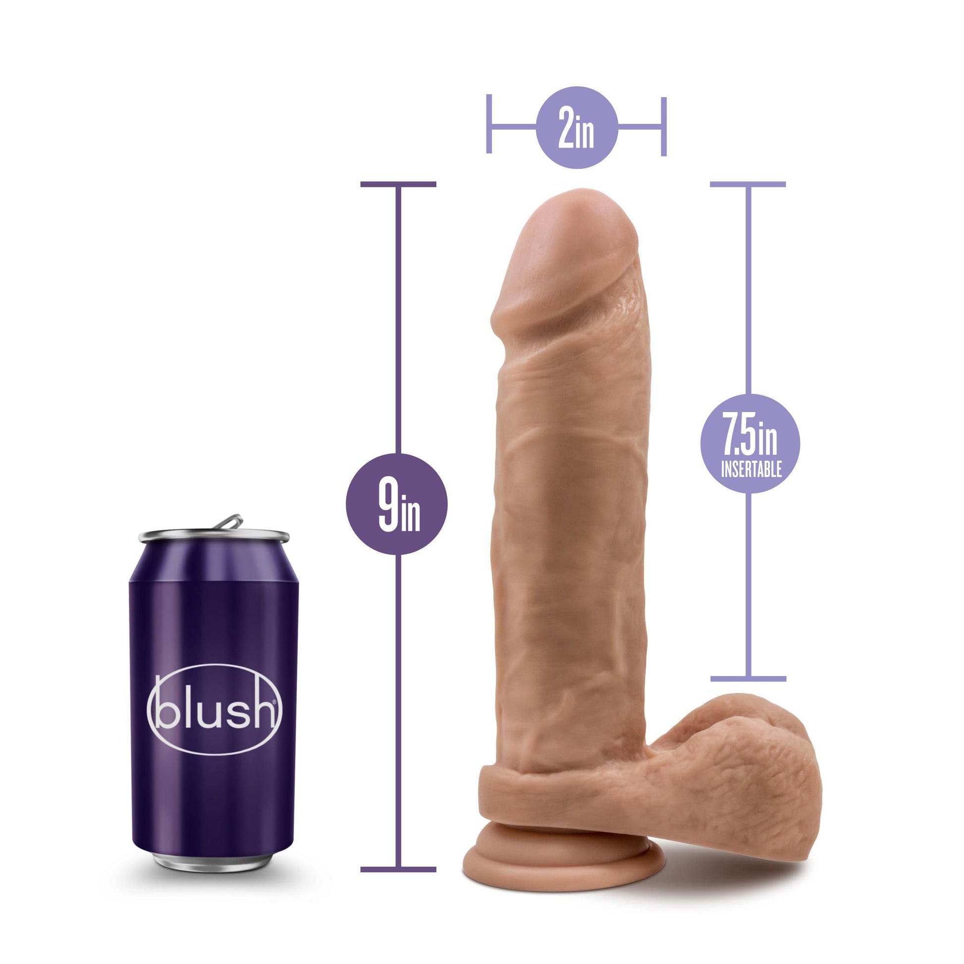 Au Natural - 9 Inch Dildo With Suction Cup - Mocha | 819835023616 | Available at EroticWarehouse.com