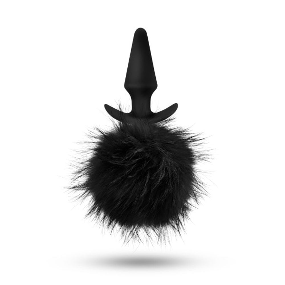 Anal Adventures - Platinum - Rabbit Tail Plug - Black | 819835025184 | Available at EroticWarehouse.com