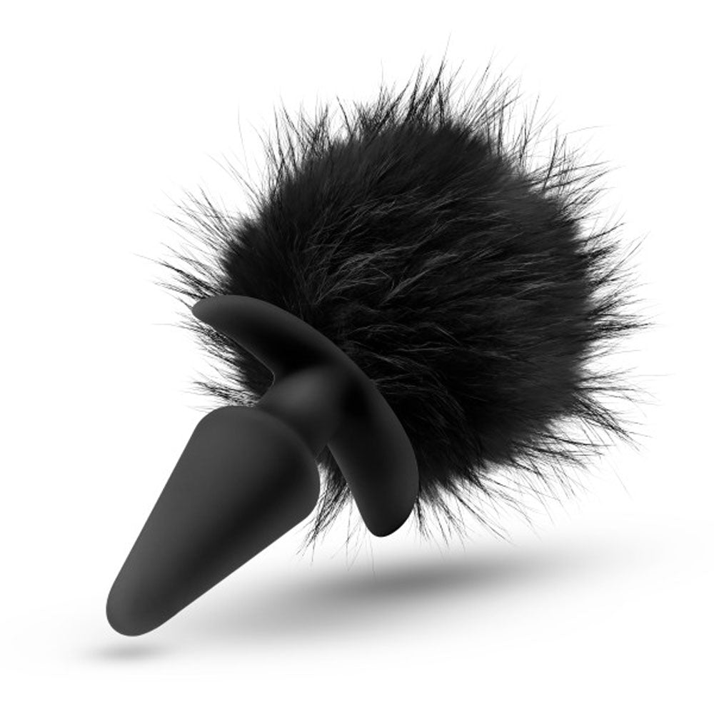Anal Adventures - Platinum - Rabbit Tail Plug - Black | 819835025184 | Available at EroticWarehouse.com