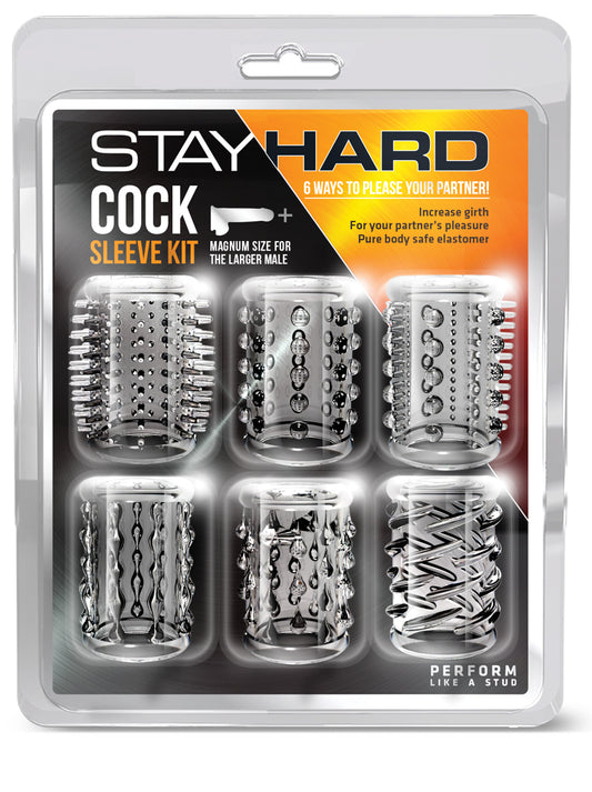 Stay Hard Cock Sleeve Kit - Clear | 853858007284 | Available at EroticWarehouse.com