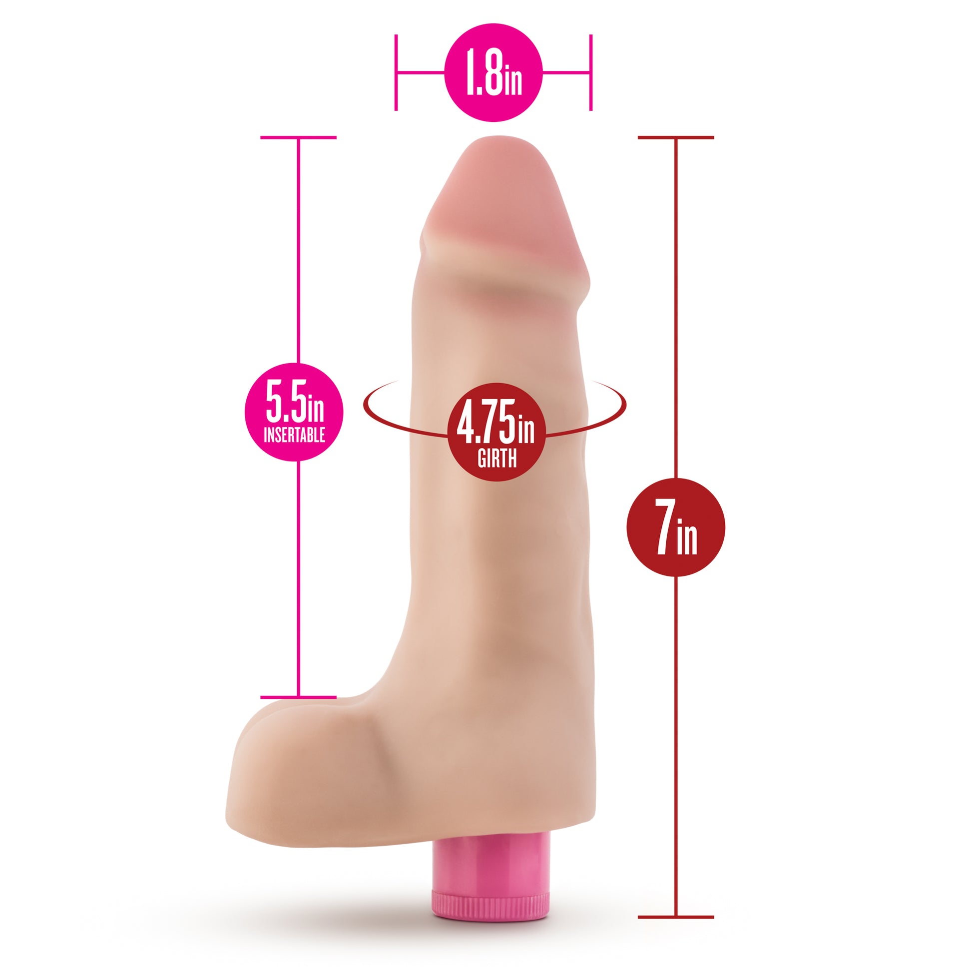 X5 Plus - 7 Inch Vibrating Cock - Beige | 735380607036 | Available at EroticWarehouse.com