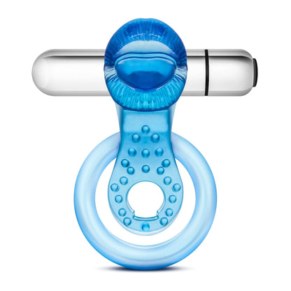 Stay Hard 10 Function Vibrating Tongue Ring - Blue | 853858007291 | Available at EroticWarehouse.com