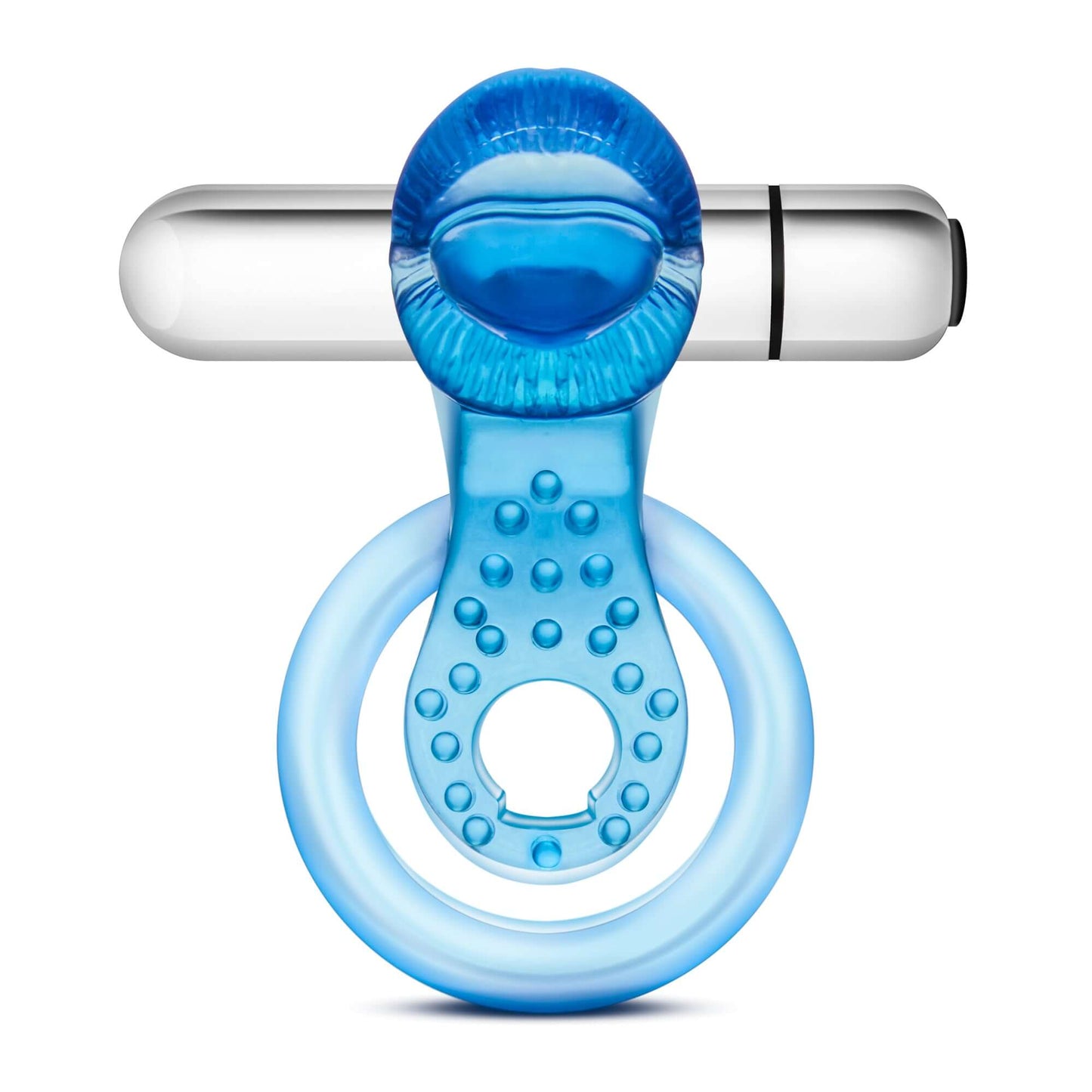 Stay Hard 10 Function Vibrating Tongue Ring - Blue | 853858007291 | Available at EroticWarehouse.com