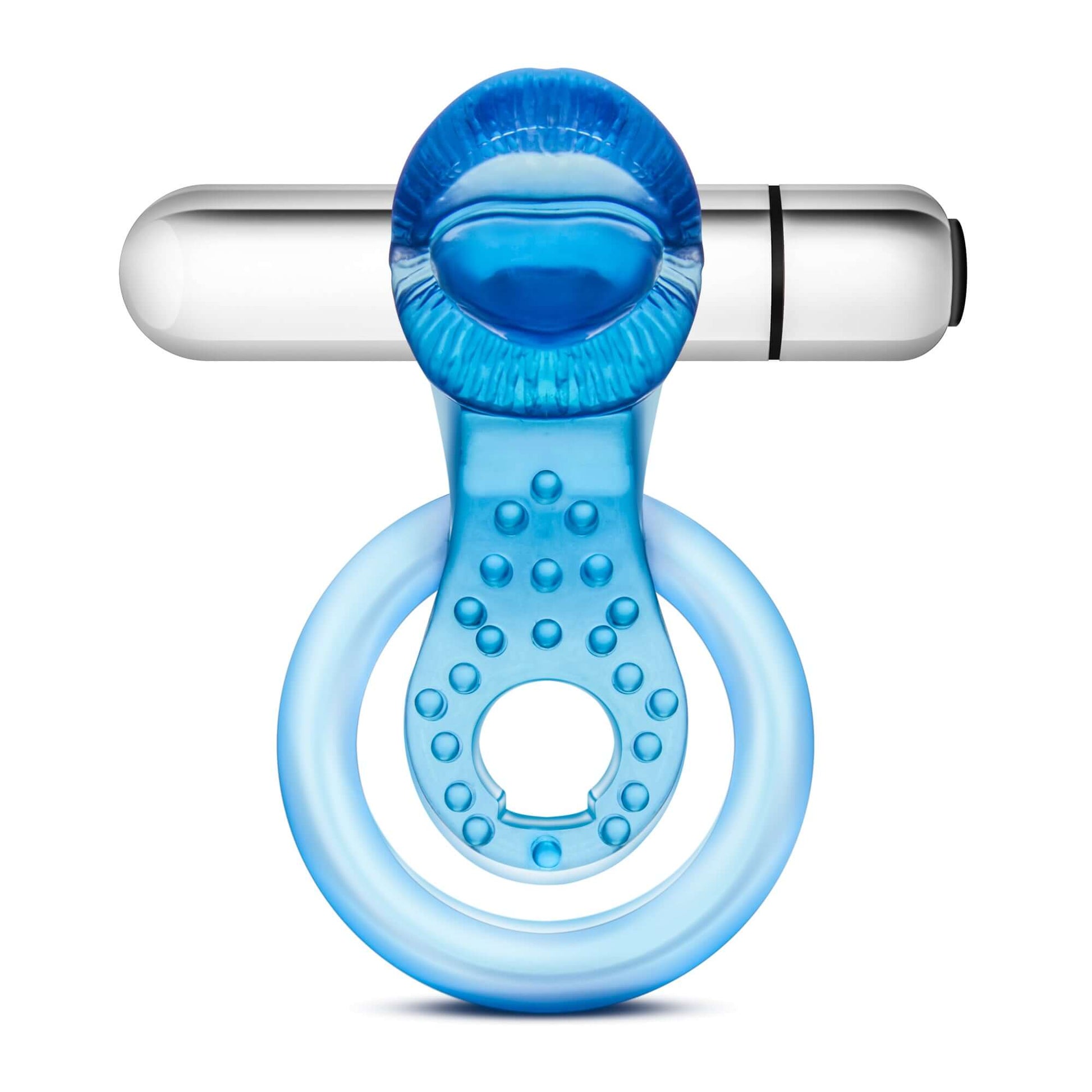 Stay Hard 10 Function Vibrating Tongue Ring - Blue | 853858007291 | Available at EroticWarehouse.com