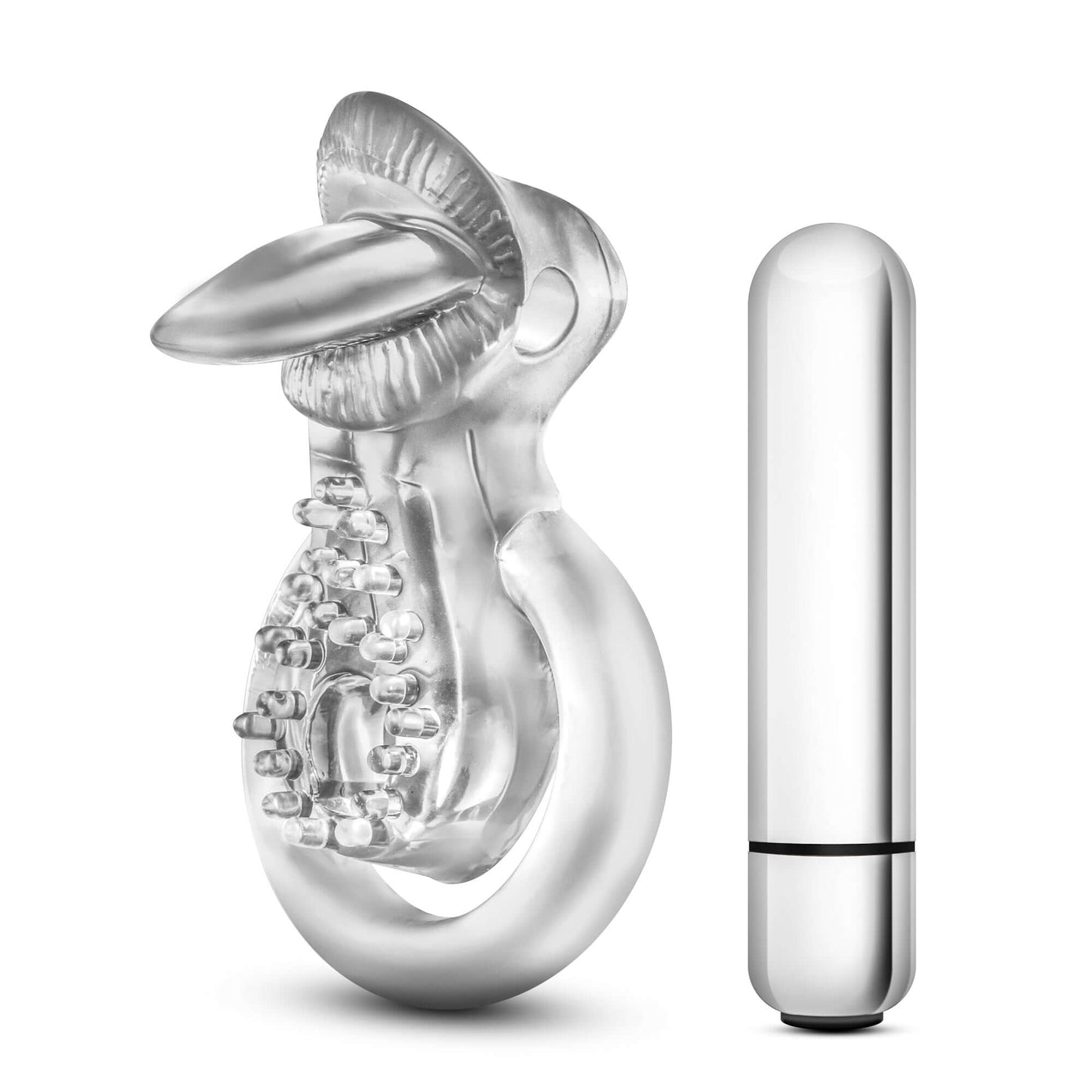 Stay Hard - 10 Function Vibrating Tongue Ring - Clear | 853858007307 | Available at EroticWarehouse.com