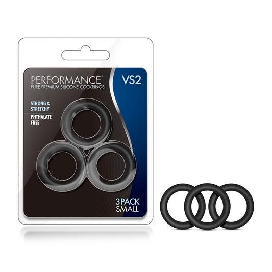 Performance - Vs2 Pure Premium Silicone Cockrings - Small - Black | 853858007369 | Available at EroticWarehouse.com