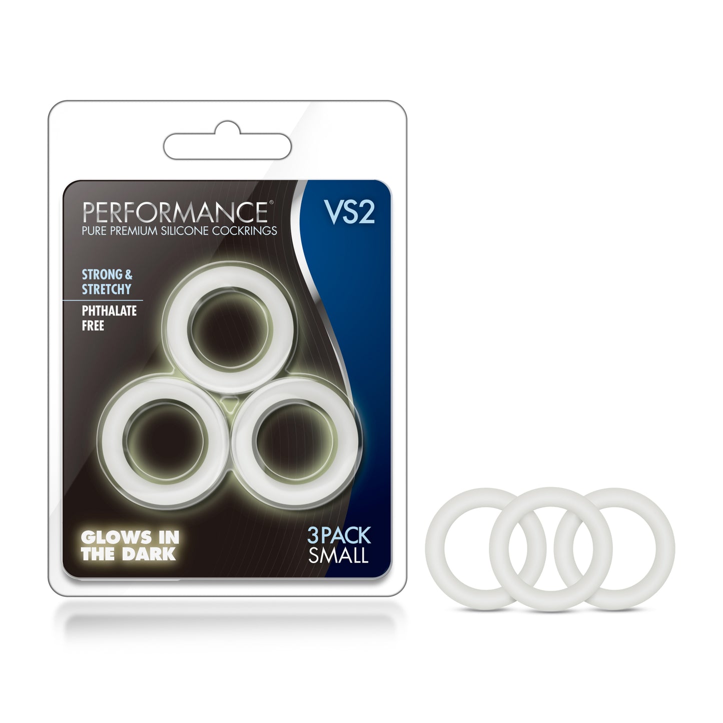 Performance - Vs2 Pure Premium Silicone Cockrings - Small - White | 853858007604 | Available at EroticWarehouse.com