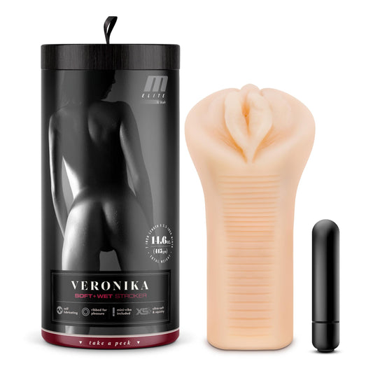 M Elite - Soft and Wet Pussy Stroker - Veronika - Beige | 819835027508 | Available at EroticWarehouse.com