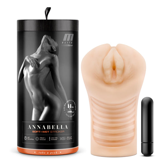 M Elite - Soft and Wet - Annabella Pussy Stroker - Beige | 819835027492 | Available at EroticWarehouse.com