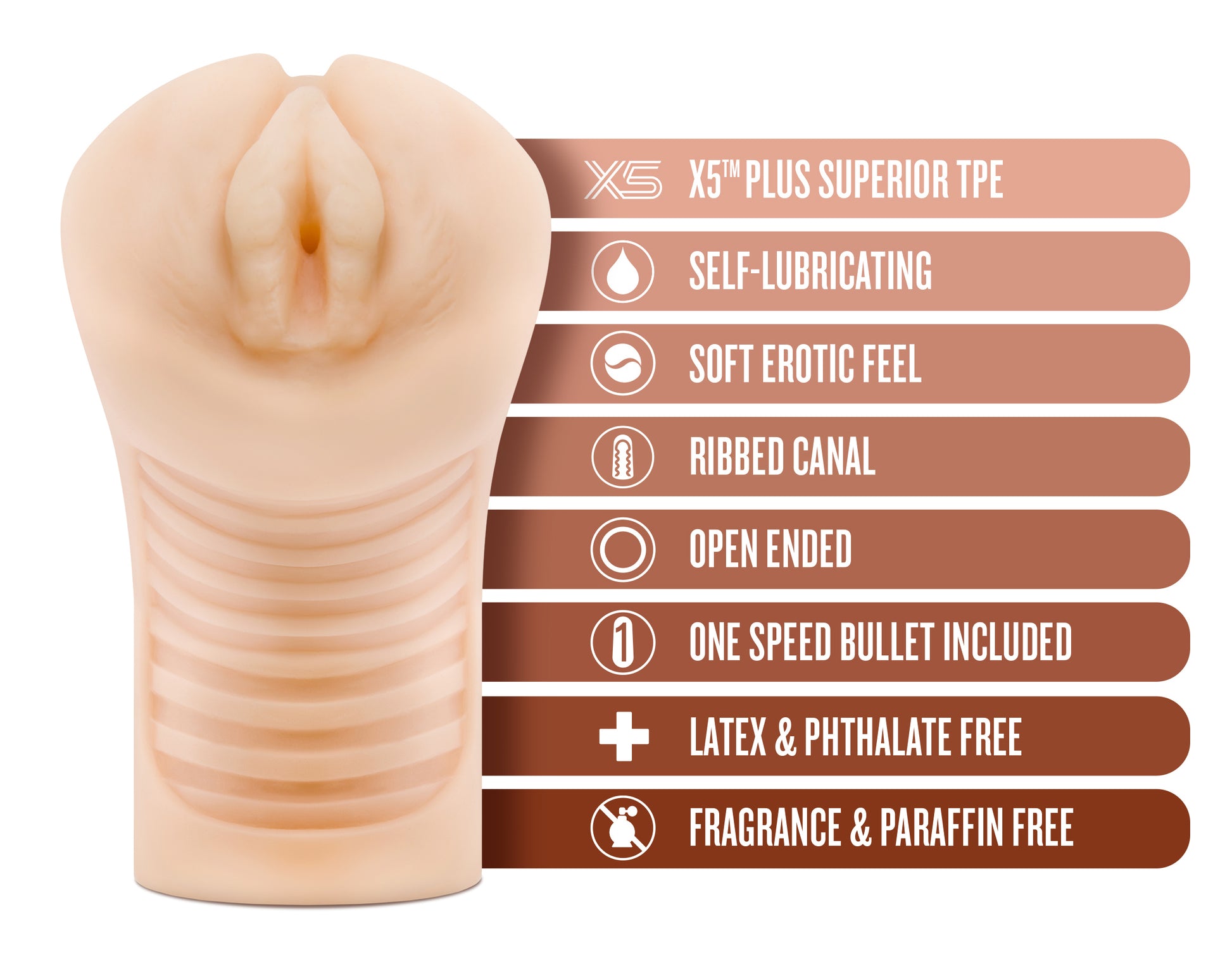 M Elite - Soft and Wet - Annabella Pussy Stroker - Beige | 819835027492 | Available at EroticWarehouse.com