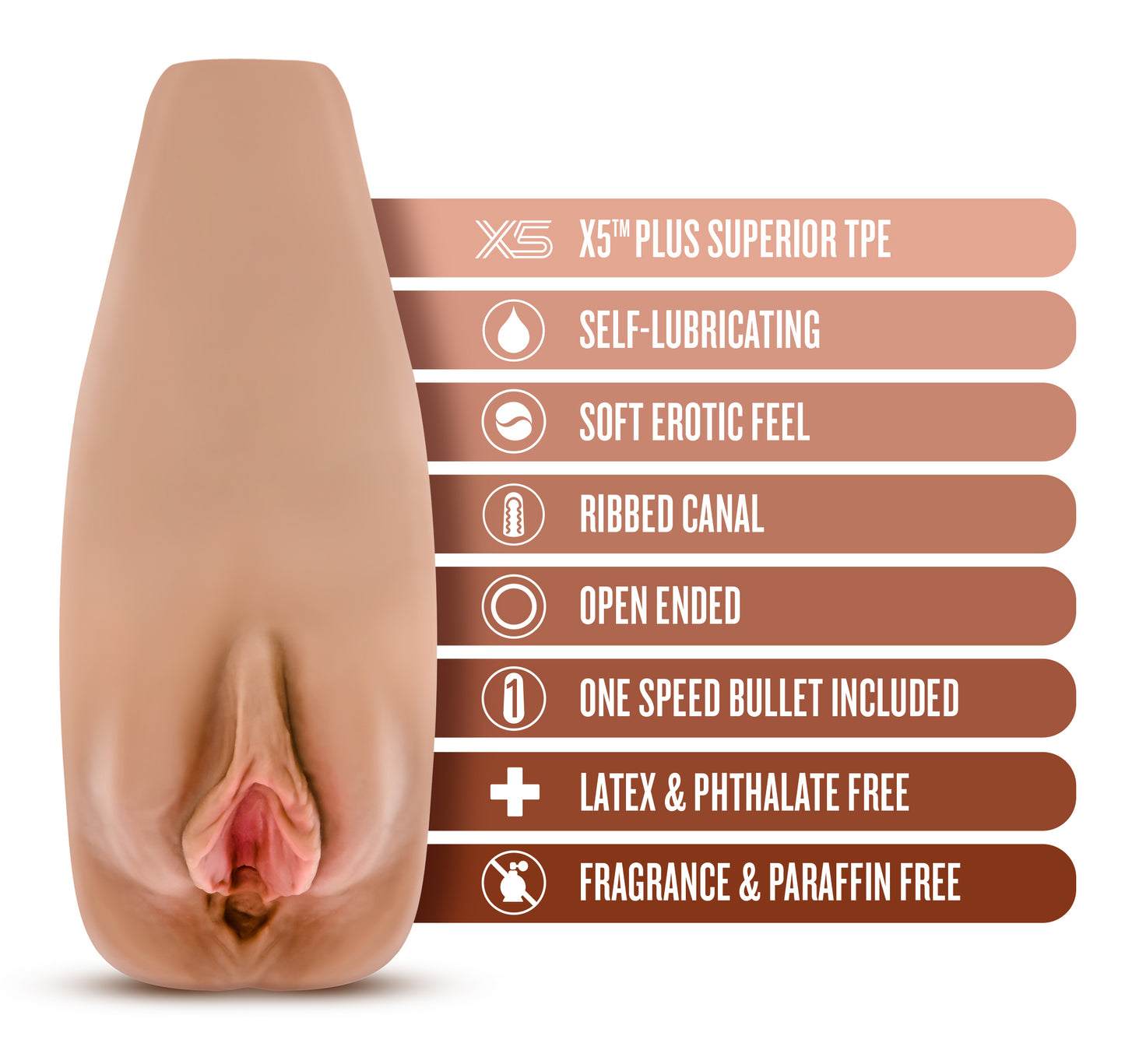 M Elite - Soft and Wet - Renata Pussy Stroker - Tan | 819835027522 | Available at EroticWarehouse.com