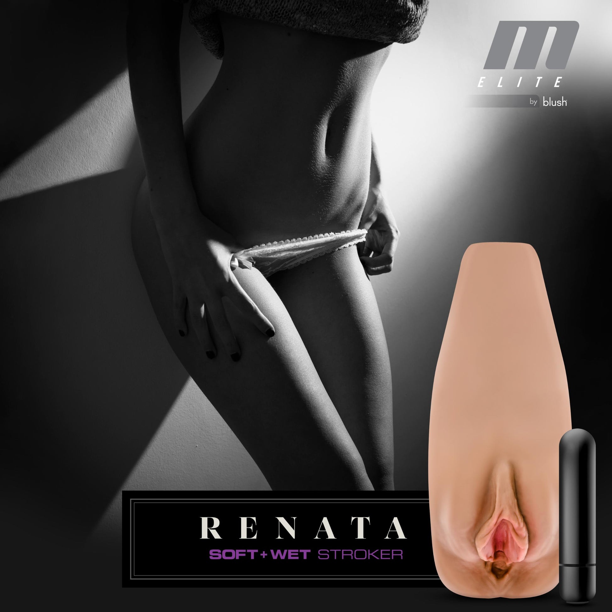 M Elite - Soft and Wet - Renata Pussy Stroker - Tan | 819835027522 | Available at EroticWarehouse.com