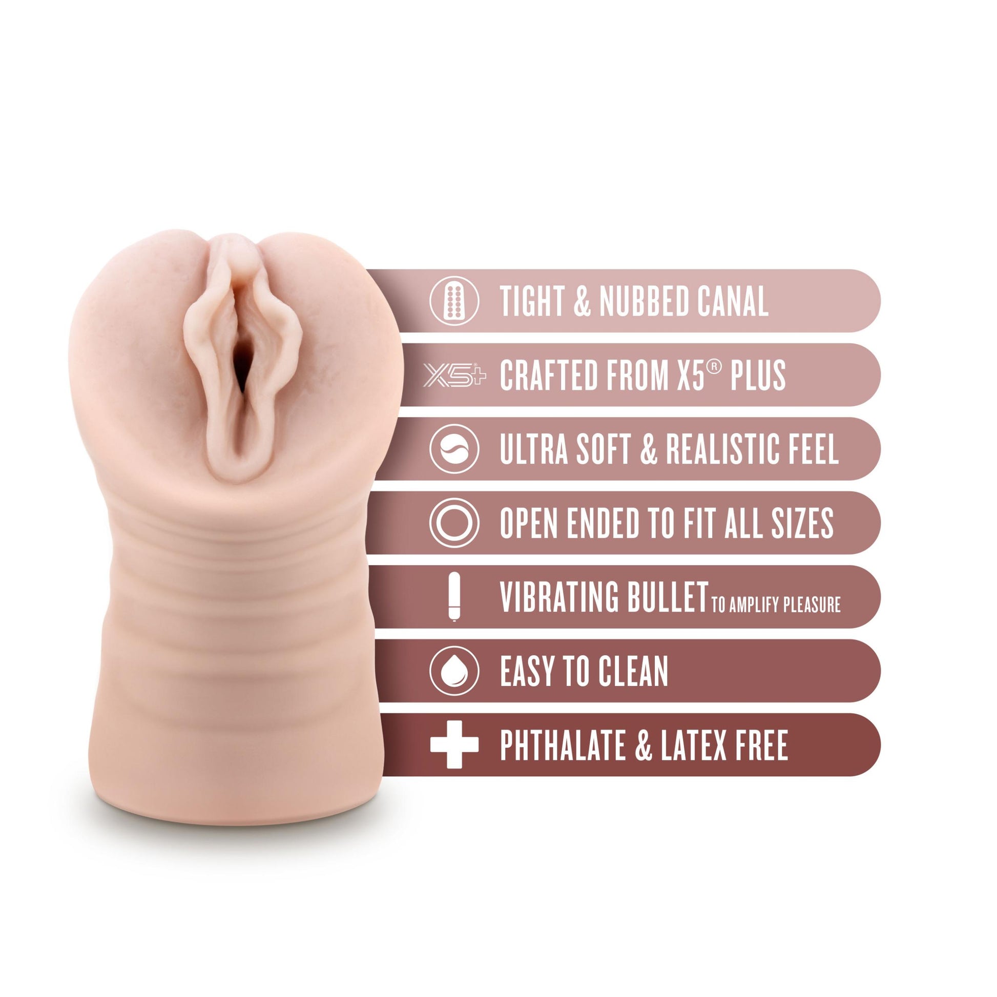 Enlust - Destini AI Vibrating Pussy Style Stroker - Beige | 810138370063 | Available at EroticWarehouse.com