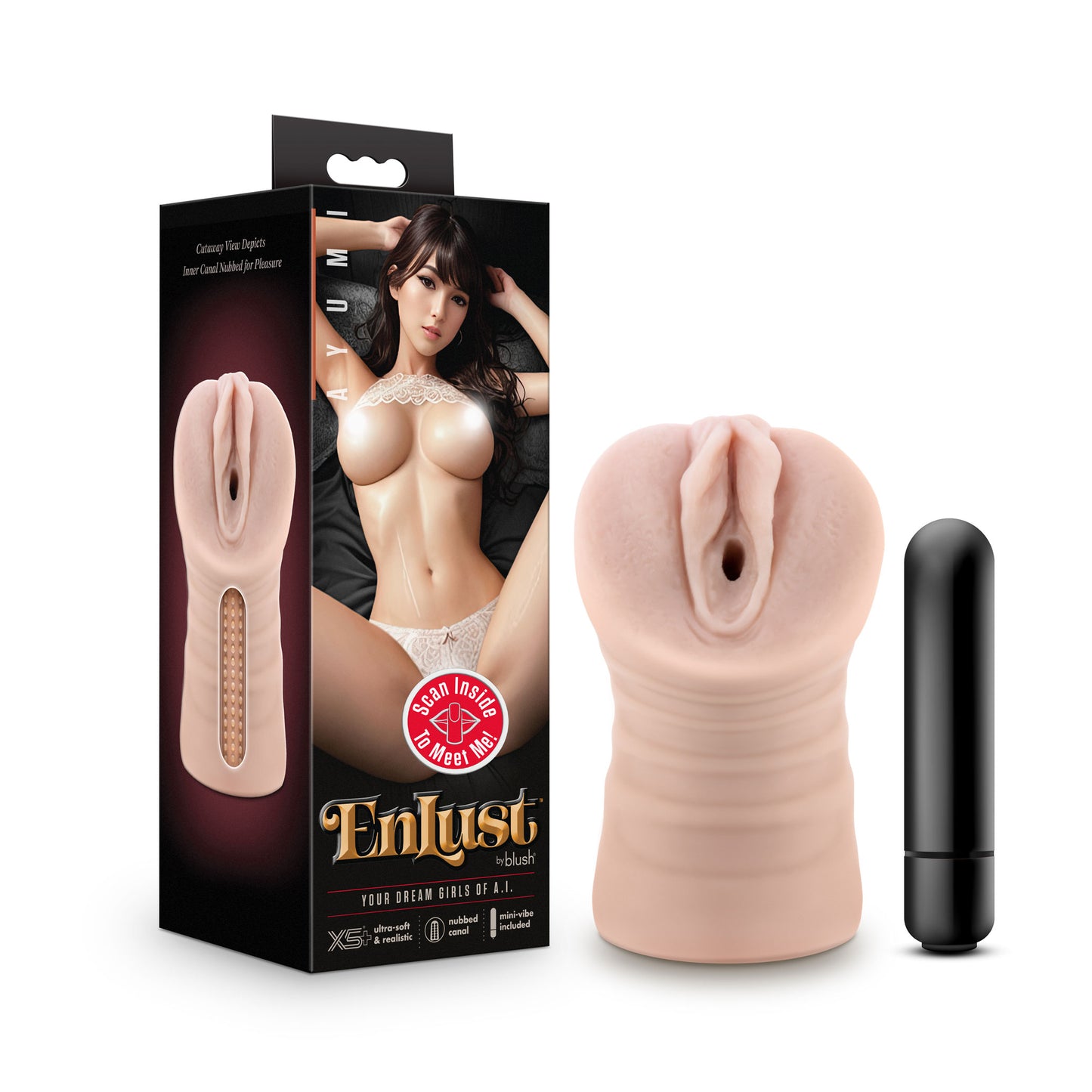Enlust - Ayumi - Vibrating Pussy Style Stroker - Beige | 810138370094 | Available at EroticWarehouse.com