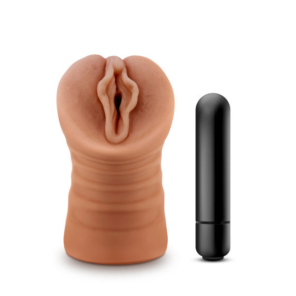 M for Men - Sofia Pussy Stroker - Mocha | 819835023913 | Available at EroticWarehouse.com