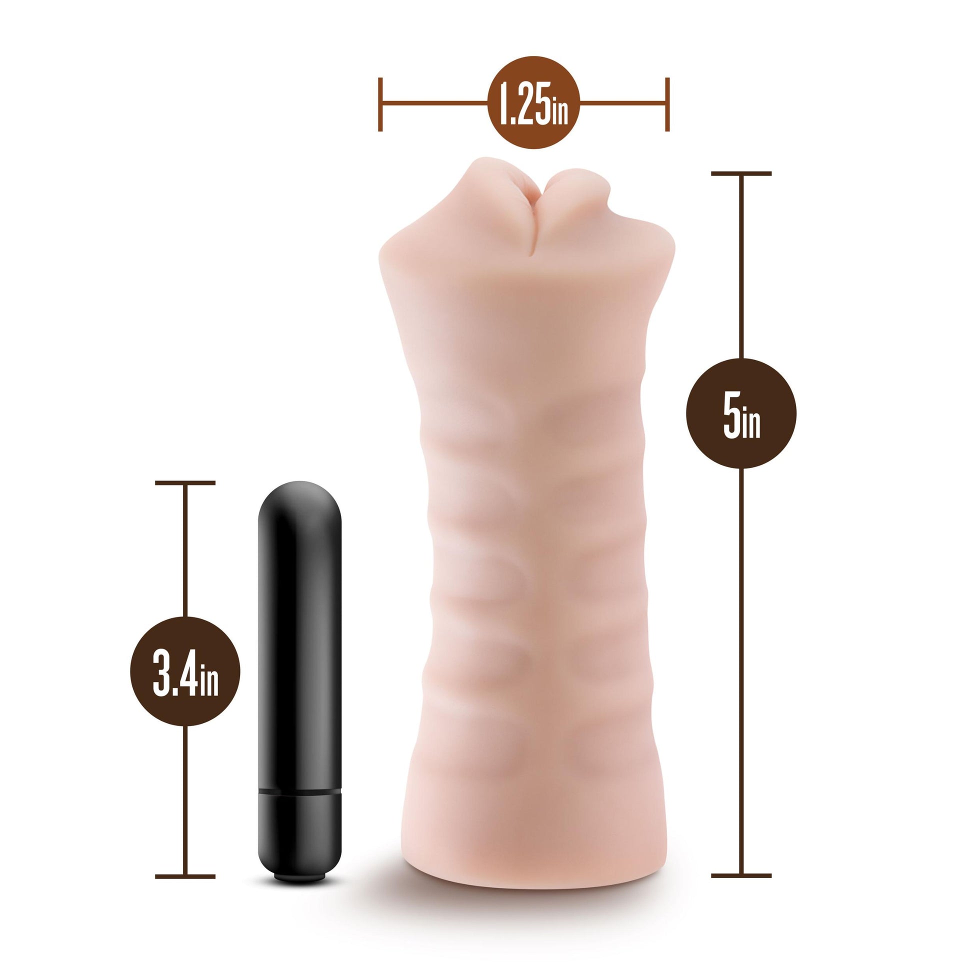 Enlust - Nicole - Vibrating Mouth Style Stroker - Beige | 810138370049 | Available at EroticWarehouse.com