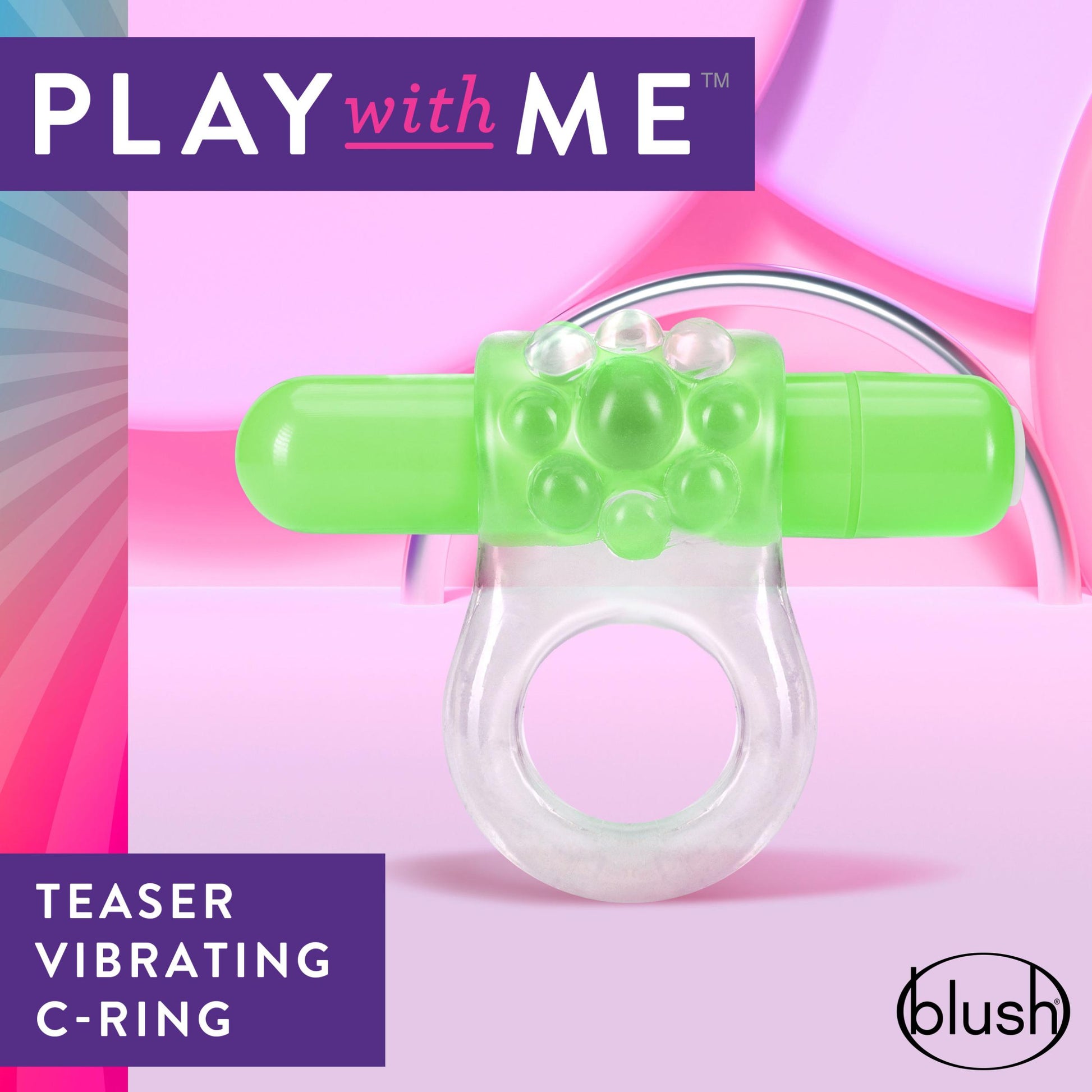 Play With Me – Teaser Vibrating C-Ring – Green | 850002870312 | Available at EroticWarehouse.com