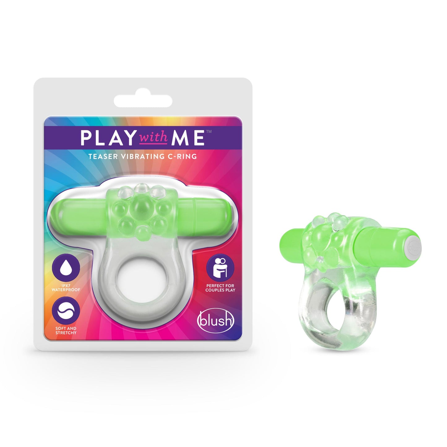 Play With Me – Teaser Vibrating C-Ring – Green | 850002870312 | Available at EroticWarehouse.com