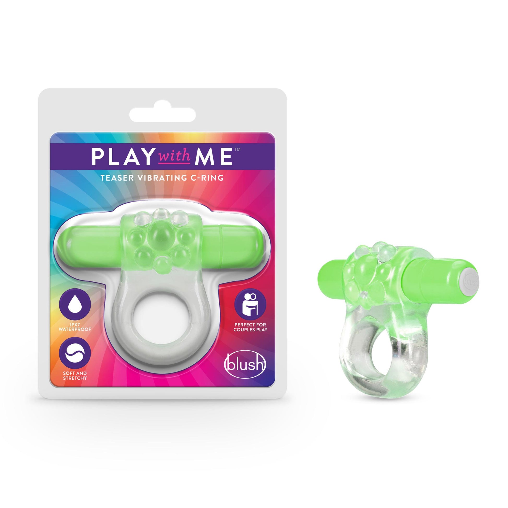 Play With Me – Teaser Vibrating C-Ring – Green | 850002870312 | Available at EroticWarehouse.com