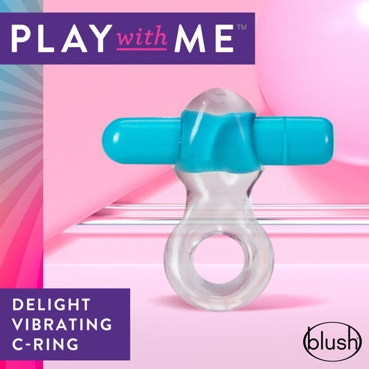 Play With Me – Delight Vibrating C-Ring - Blue | 850002870435 | Available at EroticWarehouse.com