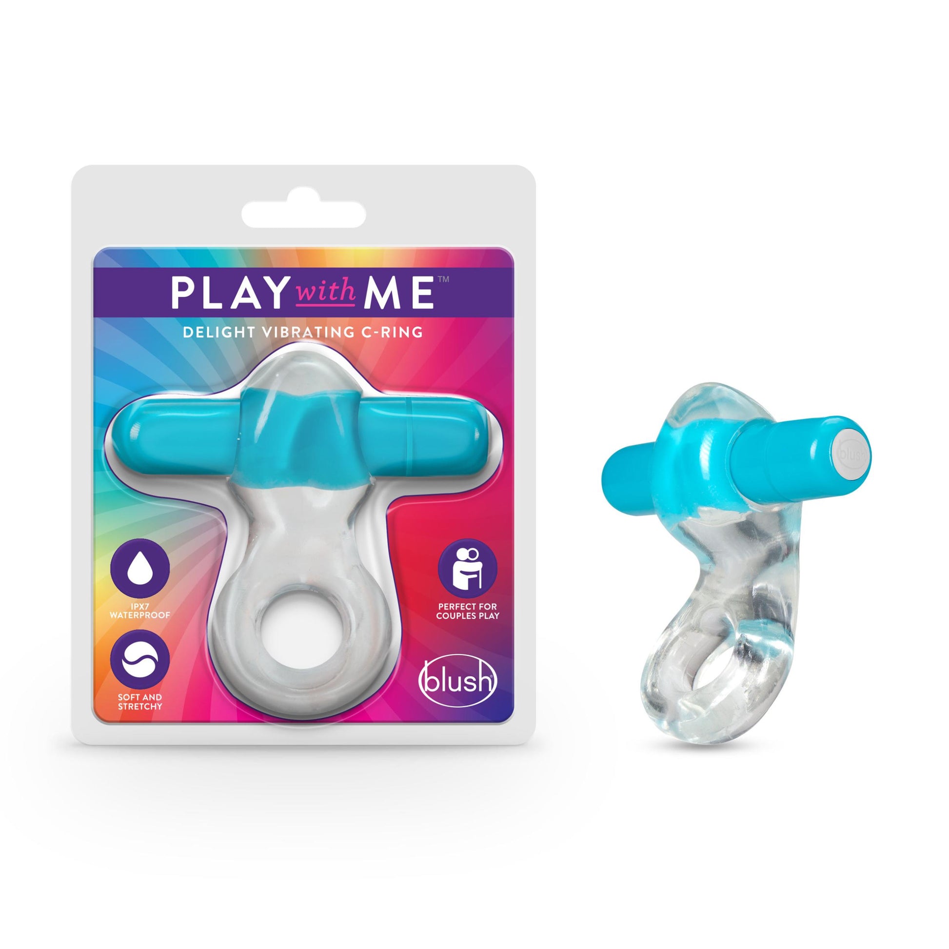 Play With Me – Delight Vibrating C-Ring - Blue | 850002870435 | Available at EroticWarehouse.com