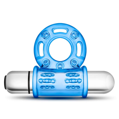 Stay Hard 10 Function Vibrating Bull Ring - Blue | 853858007338 | Available at EroticWarehouse.com